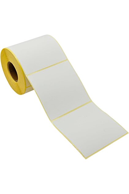 Barkod Etiketi 100 X 100 500'lü Termal Etiket Rulosu 100x100 Sticker 500 Adet Sarım 100x100